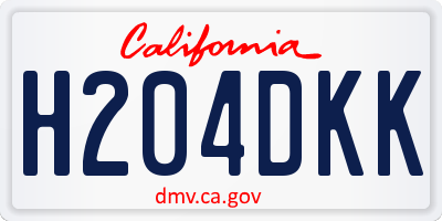 CA license plate H204DKK