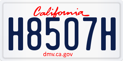 CA license plate H85O7H