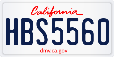 CA license plate HBS5560