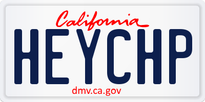 CA license plate HEYCHP