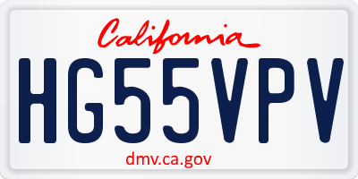 CA license plate HG55VPV