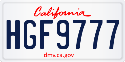 CA license plate HGF9777