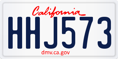 CA license plate HHJ573