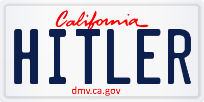 CA license plate HITLER