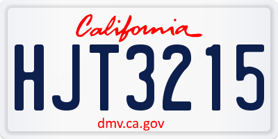 CA license plate HJT3215