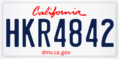 CA license plate HKR4842