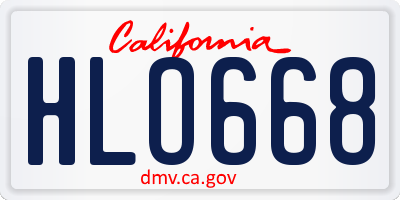 CA license plate HLO668