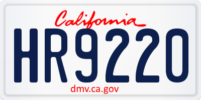 CA license plate HR9220