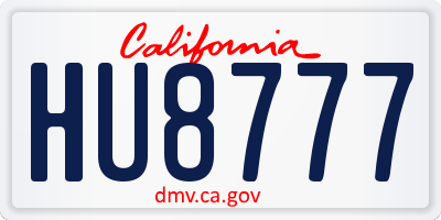 CA license plate HU8777