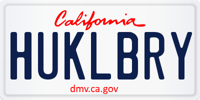 CA license plate HUKLBRY
