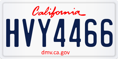 CA license plate HVY4466