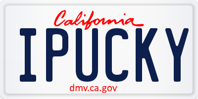 CA license plate IPUCKY