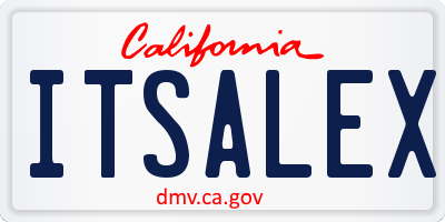 CA license plate ITSALEX
