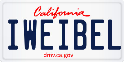 CA license plate IWEIBEL