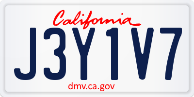 CA license plate J3Y1V7