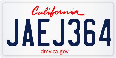 CA license plate JAEJ364
