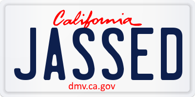 CA license plate JASSED