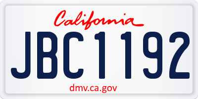 CA license plate JBC1192