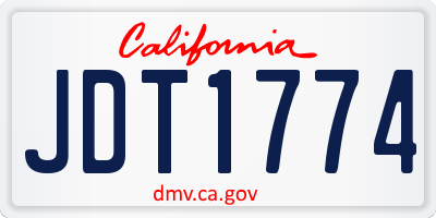 CA license plate JDT1774