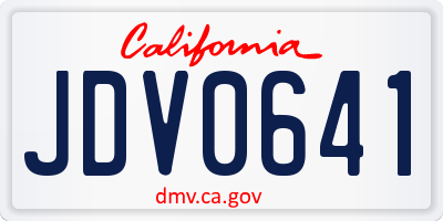 CA license plate JDV0641