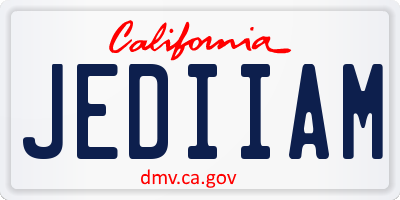 CA license plate JEDIIAM