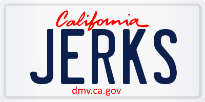 CA license plate JERKS