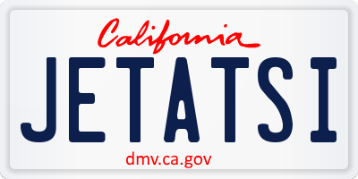 CA license plate JETATSI
