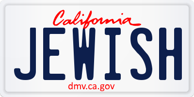 CA license plate JEWISH