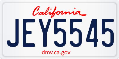 CA license plate JEY5545