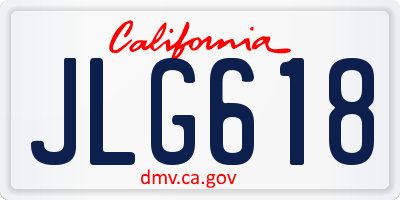 CA license plate JLG618