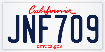 CA license plate JNF709