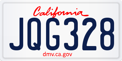 CA license plate JQG328