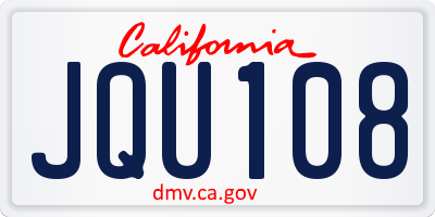 CA license plate JQU108