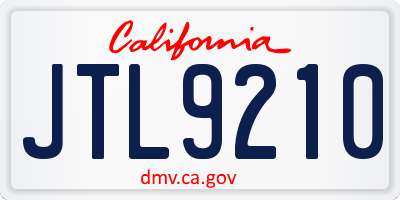 CA license plate JTL9210