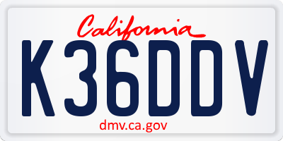 CA license plate K36DDV