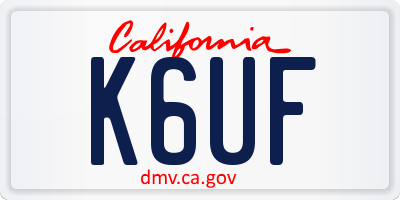 CA license plate K6UF