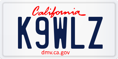 CA license plate K9WLZ