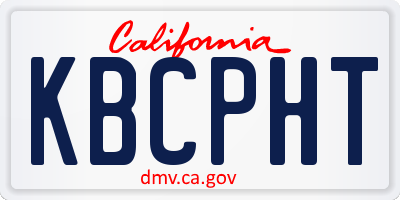 CA license plate KBCPHT