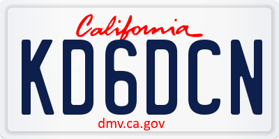 CA license plate KD6DCN