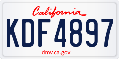CA license plate KDF4897