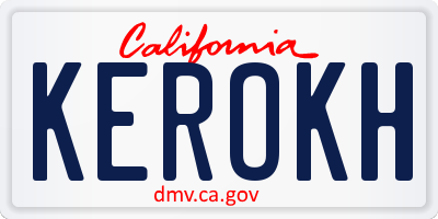 CA license plate KEROKH