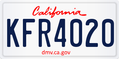 CA license plate KFR4020