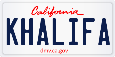 CA license plate KHALIFA