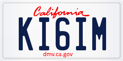 CA license plate KI6IM