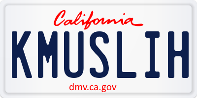 CA license plate KMUSLIH