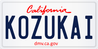 CA license plate KOZUKAI