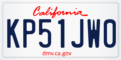 CA license plate KP51JW0