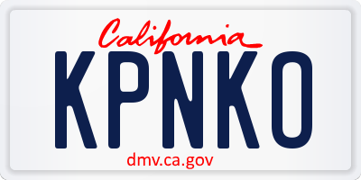CA license plate KPNKO