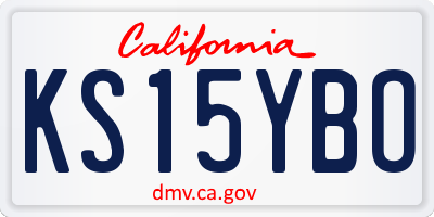 CA license plate KS15YBO