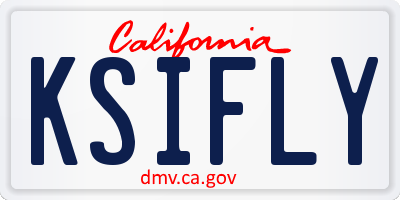 CA license plate KSIFLY